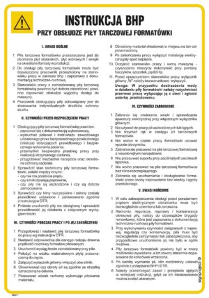IAB11 Instrukcja BHP przy obsłudze piły tarczowej formatówki