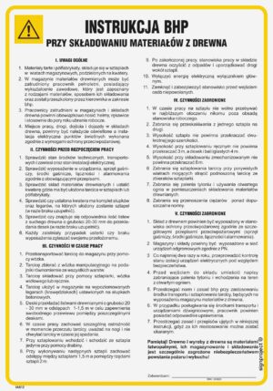 IAB12 Instrukcja BHP przy składowaniu materiałów z drewna