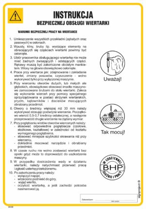 IAC03 Instrukcja bezpiecznej obsługi wiertarki