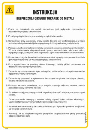 IAC04 Instrukcja bezpiecznej obsługi tokarek do metali