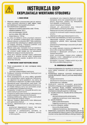 IAC09 Instrukcja BHP eksploatacji wiertarki stołowej