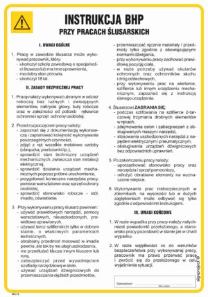 IAC13 Instrukcja BHP przy pracach ślusarskich