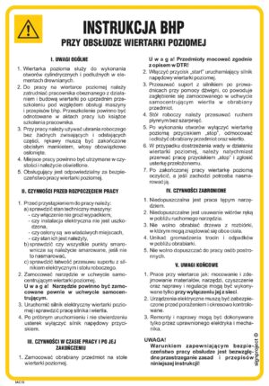 IAC15 Instrukcja BHP przy obsłudze wiertarki poziomej