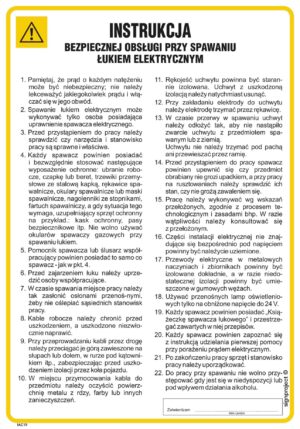 IAC19 Instrukcja bezpiecznej obsługi przy spawaniu łukiem elektrycznym