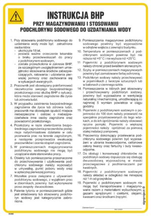 IAD02 Instrukcja BHP przy magazynowaniu i stosowaniu podchlorynu sodowego do uzdatniania wody
