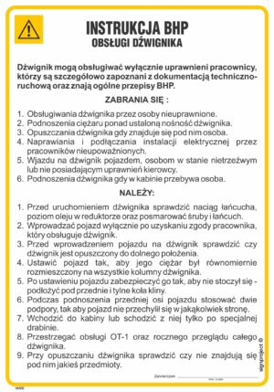 IAE02 Instrukcja BHP obsługi dźwignika