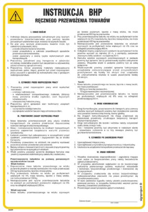 IAE09 Instrukcja BHP ręcznego przewożenia towarów