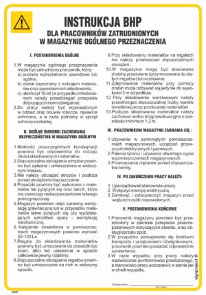 IAE10 Instrukcja BHP dla pracowników zatrudnionych w magazynie ogólnego przeznaczenia