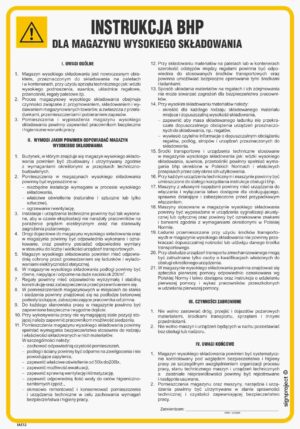 IAE13 Instrukcja BHP dla magazynu wysokiego składowania