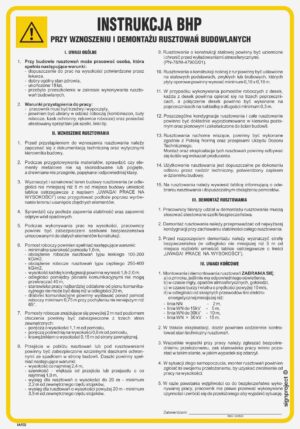 IAF02 Instrukcja BHP przy wnoszeniu i demontażu rusztowań budowlanych