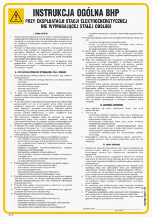 IAF15 Instrukcja ogólna BHP przy eksploatacji stacji energetycznej