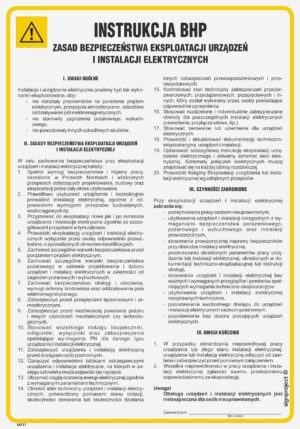 IAF17 Instrukcja ogólna zasad bezpieczeństwa eksploatacji urządzeń i instalacji elektrycznych