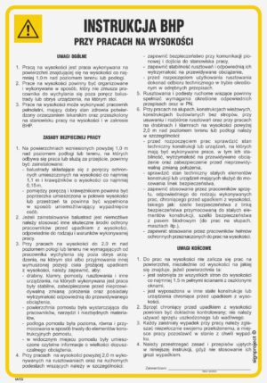 IAF33 Instrukcja BHP przy pracach na wysokości