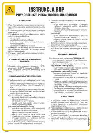 IAG14 Instrukcja BHP przy obsłudze pieca (trzonu) kuchennego