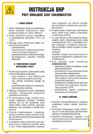 IAG19 lnstrukcja BHP przy obsłudze szaf chłodniczych