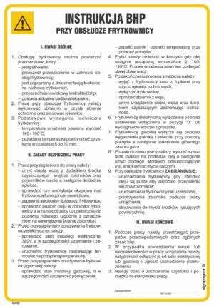 IAG30 Instrukcja BHP przy obsłudze frytkownicy
