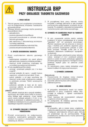 IAG38 Instrukcja BHP przy obsłudze taboretu gazowego