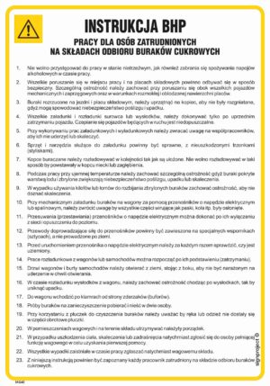 IAG42 Instrukcja BHP dla osób zatrudnionych na składach odbioru buraków cukrowych