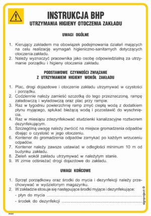IAG57 Instrukcja BHP utrzymania higieny otoczenia zakładu