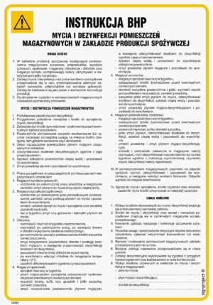 IAG63 Instrukcja BHP mycia i dezynfekcji pomieszczeń magazynowych w zakładadzie produkcji spożywczej