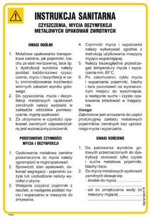 IAG66 Instrukcja BHP czyszczenia mycia i dezynfekcji metalowych opakowań zwrotnych