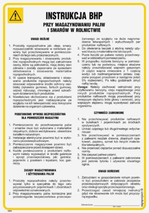 IAI04 Instrukcja BHP przy magazynowaniu paliw i smarów w rolnictwie