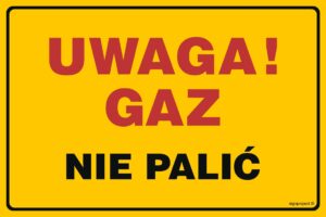 JD017 Uwaga gaz! Nie palić