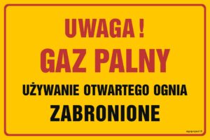 JD045 Uwaga! Gaz palny. Używanie otwartego ognia zabronione
