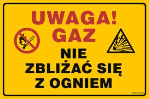 JD050 Uwaga! Gaz.Nie zbliżać się z ogniem
