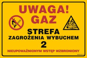 JD051 Uwaga!Gaz.Strefa zagrożenia wybuchem 10