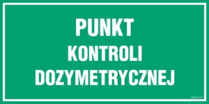 JE021 Punkt kontoli dozymetrycznej