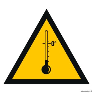 JA008 Ostrzeżenie przed niskimi temperaturami - arkusz 12 naklejek