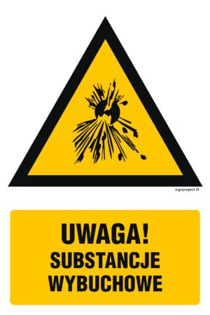 JA012 Ostrzeżenie przed substancjami wybuchowymi - arkusz 9 naklejek