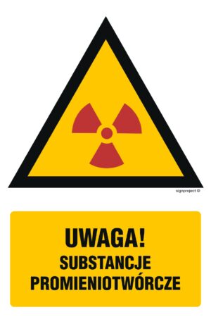 JA013 Ostrzeżenie przed substancjami promieniotwórczymi - arkusz 9 naklejek