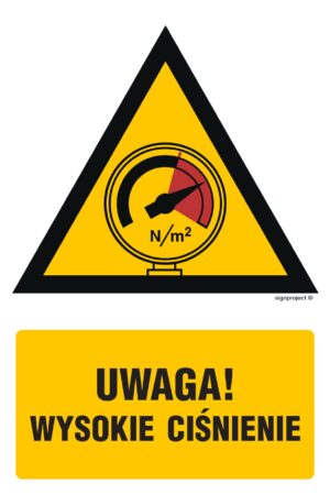 JA014 Ostrzeżenie przed wysokim ciśnieniem - arkusz 9 naklejek