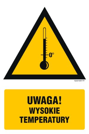 JA015 Ostrzeżenie przed wysokimi temperaturami - arkusz 9 naklejek