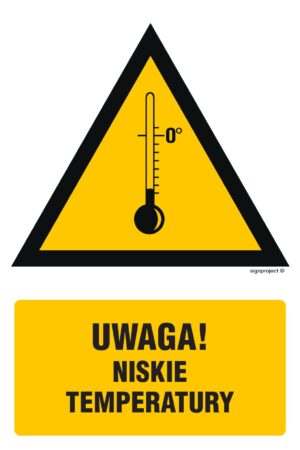 JA016 Ostrzeżenie przed niskimi temperaturami - arkusz 9 naklejek