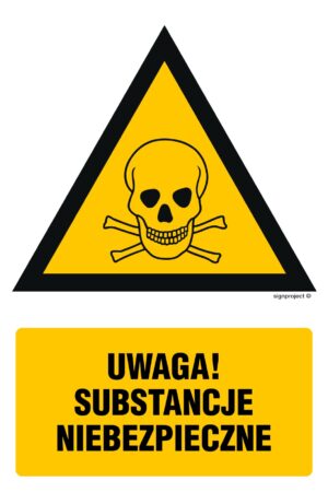 JA017 Uwaga substancje niebezpieczne - arkusz 9 naklejek