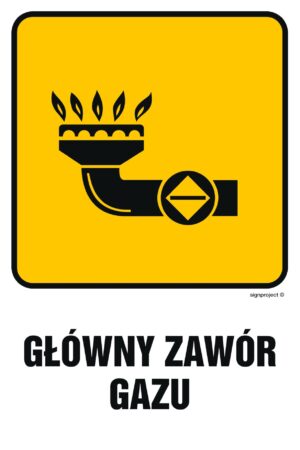 JD001 Główny zawór gazu 1 - arkusz 9 naklejek