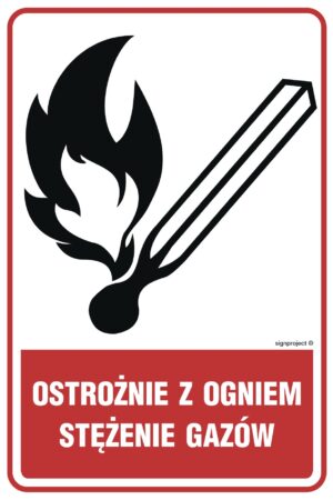 JD003 Ostrożnie z ogniem - stężenie gazów - arkusz 9 naklejek