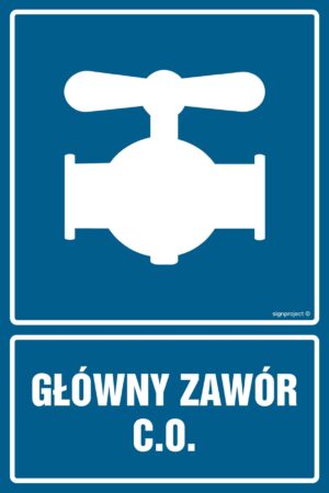 JD007 Główny zawór c.o - arkusz 9 naklejek