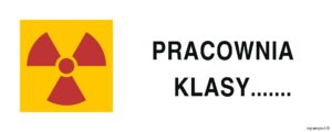 KA011 Znak ostrzegawczy do oznakowania pracowni z otwartymi źródłami promieniotwórczymi