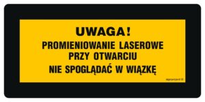 KB006 Uwaga! Promieniowanie laserowe przy otwarciu Nie spoglądać w wiązkę Nie obserw. przez przyrządy opty