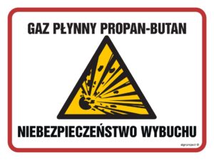 NB012 Gaz płynny propan - butan niebezpieczeństwo wybuchu