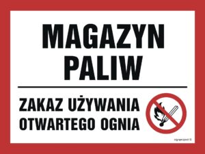 NB013 Magazyn paliw. Zakaz używania otwartego ognia