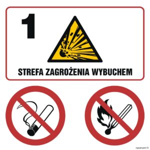 NB036 Strefa zagrożenia wybuchem 1. Zakaz palenia. Zakaz używania otwartego ognia