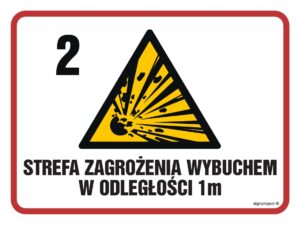 NB039 Strefa zagrożenia wybuchem w odległości 1 m Z-2
