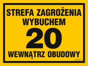 NB040 Strefa zagrożenia wybuchem 20 wewnątrz obudowy
