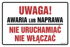 NC006 Uwaga! Awaria lub naprawa. Nie uruchamiać