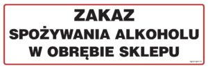NC015 Zakaz spożywania alkoholu w obrębie sklepu